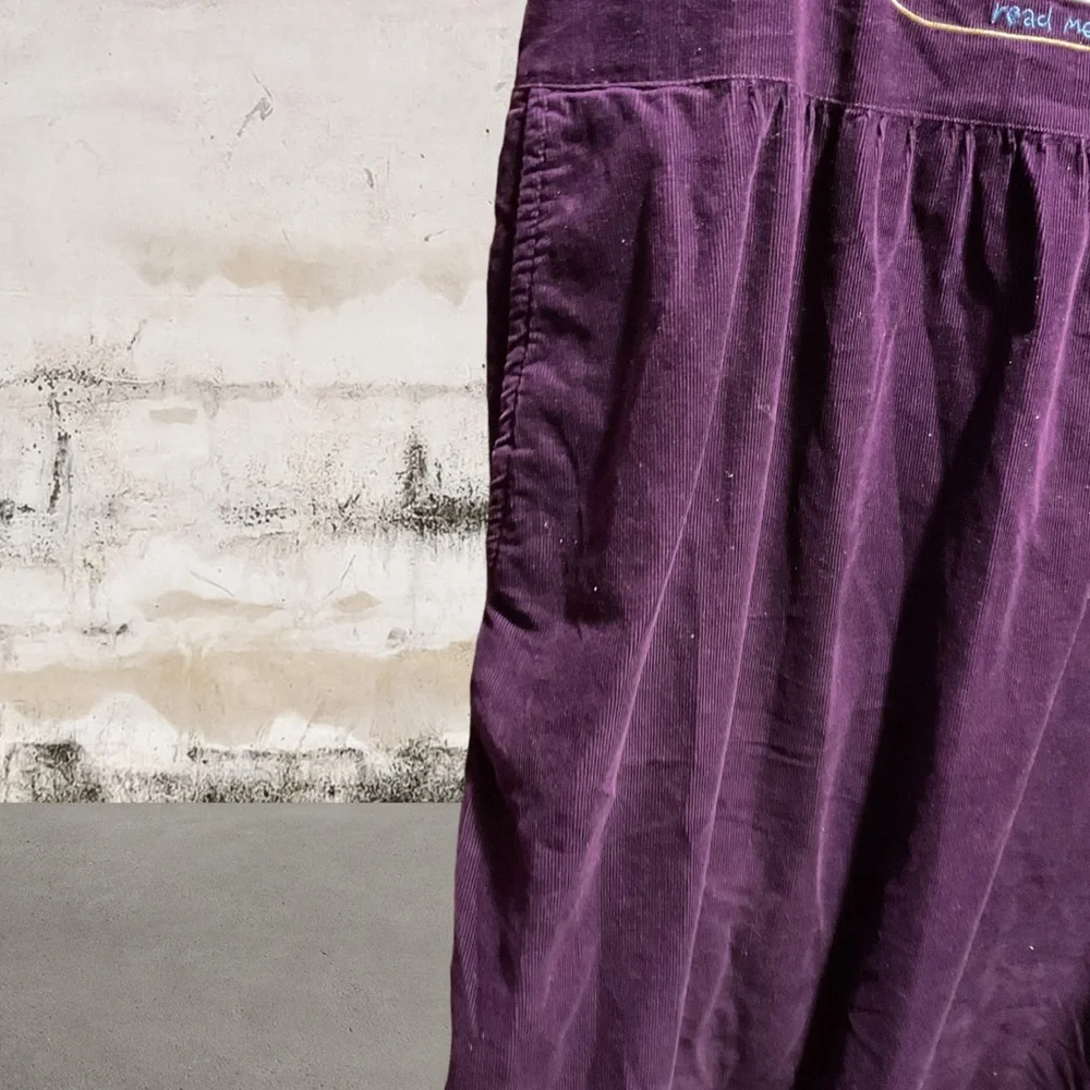 CLASSIC POOH Vintage Purple Corduroy  Overall Dress - Picture 5 of 10